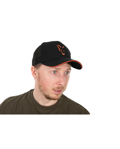 Fox Black & Orange Trucker Cap