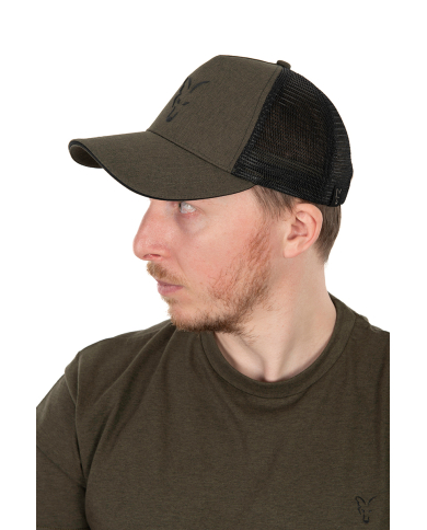 Fox Collection Green & Black Trucker Fishing Cap