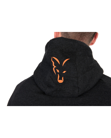 Fox Collection Lightweight Hoodie Black & Orange