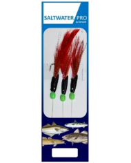 Dennett Saltwater Pro Hokkai Black Head White Eye Red Feather