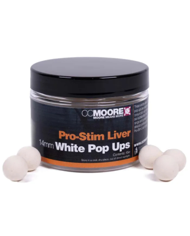 CC Moore Pro Stim Liver Pop-ups - White 14mm