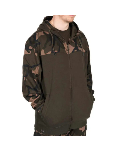 Fox Lightweight Khaki & Camo Split Zip Hoodie