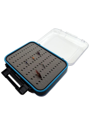 Dennett Clear Double Fly Box Tri Cut Foam (182 Flies)