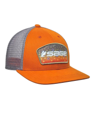 Sage Patch Trucker Hat Orange - Brook Trout